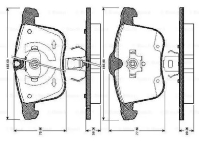 Комплект тормозных колодок (BOSCH: 0 986 TB2 867)