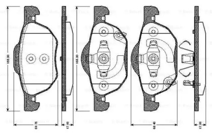 Комплект тормозных колодок (BOSCH: 0 986 TB2 873)