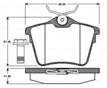 Комплект тормозных колодок (BOSCH: 0 986 TB2 881)