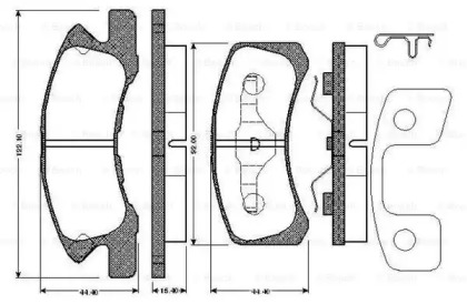 Комплект тормозных колодок (BOSCH: 0 986 TB2 884)