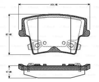 Комплект тормозных колодок (BOSCH: 0 986 TB2 887)