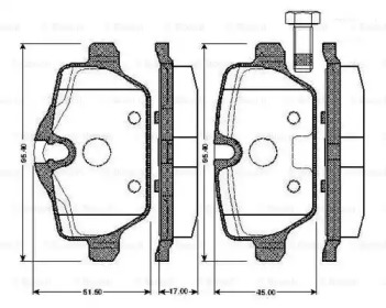 Комплект тормозных колодок (BOSCH: 0 986 TB2 890)