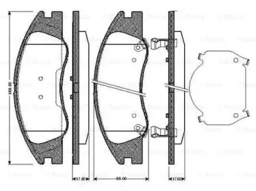 Комплект тормозных колодок (BOSCH: 0 986 TB2 892)