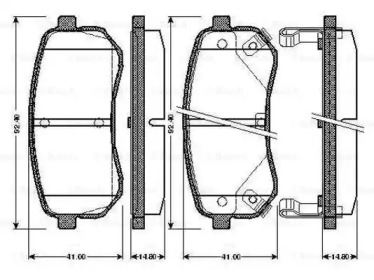 Комплект тормозных колодок (BOSCH: 0 986 TB2 893)