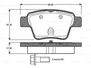 Комплект тормозных колодок (BOSCH: 0 986 TB2 896)