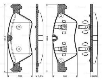 Комплект тормозных колодок (BOSCH: 0 986 TB2 928)