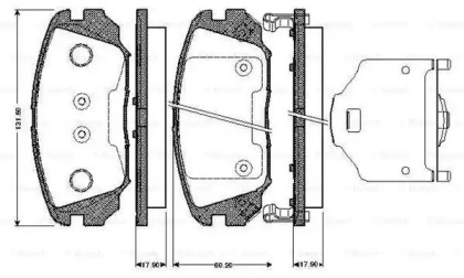 Комплект тормозных колодок (BOSCH: 0 986 TB2 933)