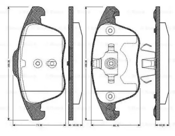 Комплект тормозных колодок (BOSCH: 0 986 TB2 950)