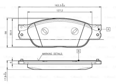 Комплект тормозных колодок (BOSCH: 0 986 TB2 955)