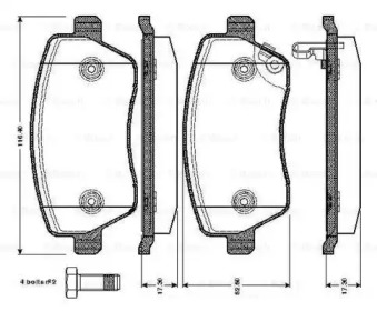 Комплект тормозных колодок (BOSCH: 0 986 TB2 965)