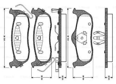 Комплект тормозных колодок (BOSCH: 0 986 TB2 966)