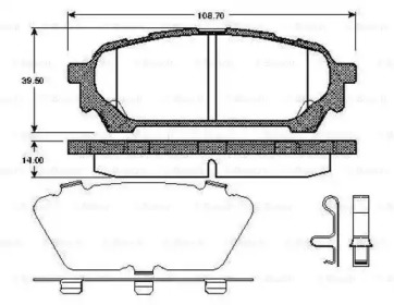 Комплект тормозных колодок (BOSCH: 0 986 TB2 967)