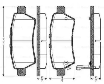 Комплект тормозных колодок (BOSCH: 0 986 TB2 969)