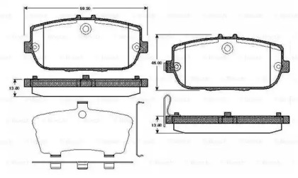 Комплект тормозных колодок (BOSCH: 0 986 TB2 970)