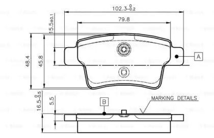 Комплект тормозных колодок (BOSCH: 0 986 TB2 980)