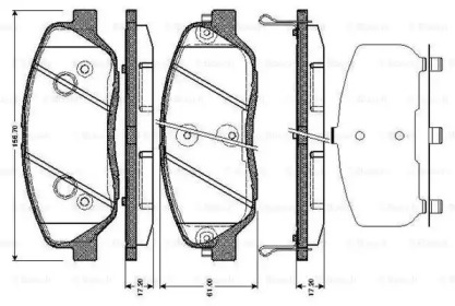 Комплект тормозных колодок (BOSCH: 0 986 TB3 002)