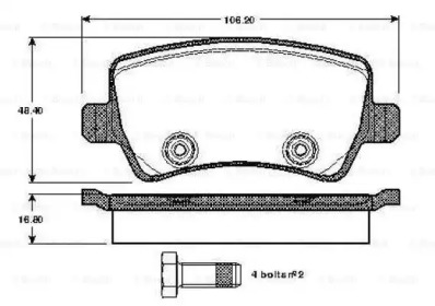 Комплект тормозных колодок (BOSCH: 0 986 TB3 004)