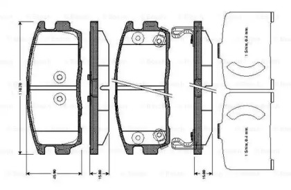 Комплект тормозных колодок (BOSCH: 0 986 TB3 008)