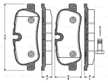 Комплект тормозных колодок (BOSCH: 0 986 TB3 021)