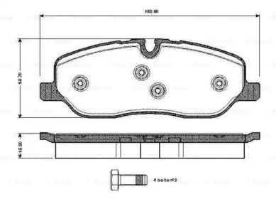 Комплект тормозных колодок (BOSCH: 0 986 TB3 022)