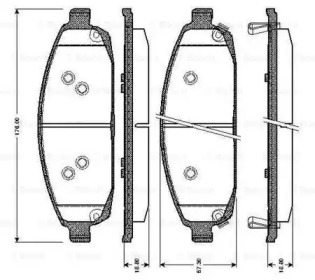 Комплект тормозных колодок (BOSCH: 0 986 TB3 027)