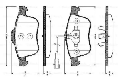 Комплект тормозных колодок (BOSCH: 0 986 TB3 031)