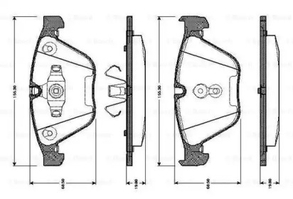 Комплект тормозных колодок (BOSCH: 0 986 TB3 033)