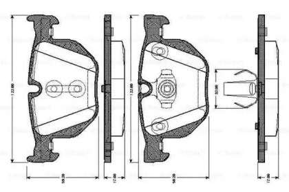 Комплект тормозных колодок (BOSCH: 0 986 TB3 034)