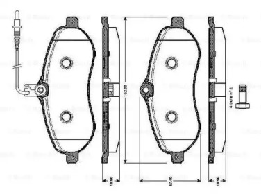 Комплект тормозных колодок (BOSCH: 0 986 TB3 037)