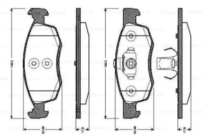 Комплект тормозных колодок (BOSCH: 0 986 TB3 038)