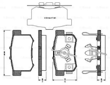 Комплект тормозных колодок (BOSCH: 0 986 TB3 039)