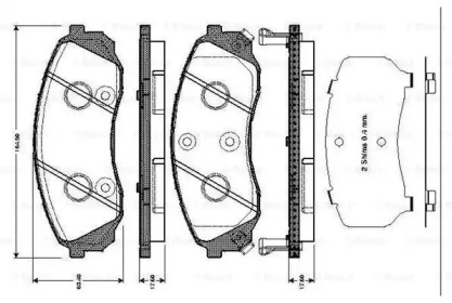 Комплект тормозных колодок (BOSCH: 0 986 TB3 043)