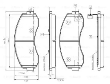 Комплект тормозных колодок (BOSCH: 0 986 TB3 045)