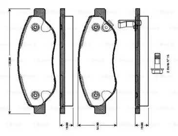 Комплект тормозных колодок (BOSCH: 0 986 TB3 055)