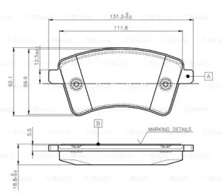 Комплект тормозных колодок (BOSCH: 0 986 TB3 062)