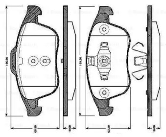 Комплект тормозных колодок (BOSCH: 0 986 TB3 064)