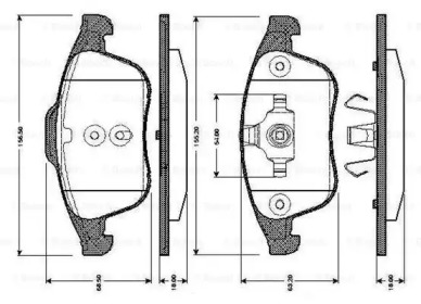 Комплект тормозных колодок (BOSCH: 0 986 TB3 065)