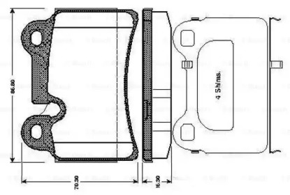 Комплект тормозных колодок (BOSCH: 0 986 TB3 075)