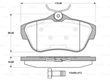 Комплект тормозных колодок (BOSCH: 0 986 TB3 084)