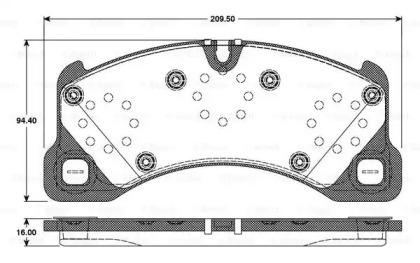 Комплект тормозных колодок (BOSCH: 0 986 TB3 087)