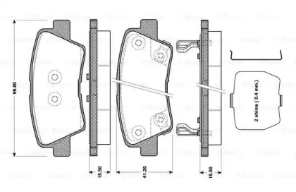 Комплект тормозных колодок (BOSCH: 0 986 TB3 089)