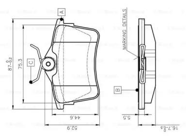 Комплект тормозных колодок (BOSCH: 0 986 TB3 091)