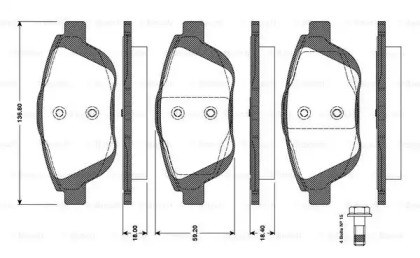 Комплект тормозных колодок (BOSCH: 0 986 TB3 094)