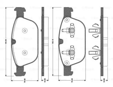 Комплект тормозных колодок (BOSCH: 0 986 TB3 095)