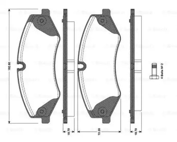 Комплект тормозных колодок (BOSCH: 0 986 TB3 098)