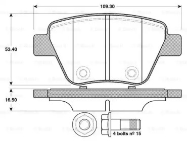 Комплект тормозных колодок (BOSCH: 0 986 TB3 114)