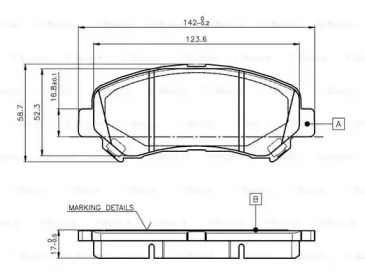 Комплект тормозных колодок (BOSCH: 0 986 TB3 117)