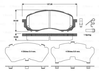 Комплект тормозных колодок (BOSCH: 0 986 TB3 120)