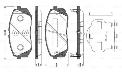 Комплект тормозных колодок (BOSCH: 0 986 TB3 124)