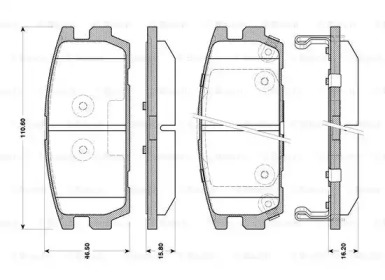 Комплект тормозных колодок (BOSCH: 0 986 TB3 127)